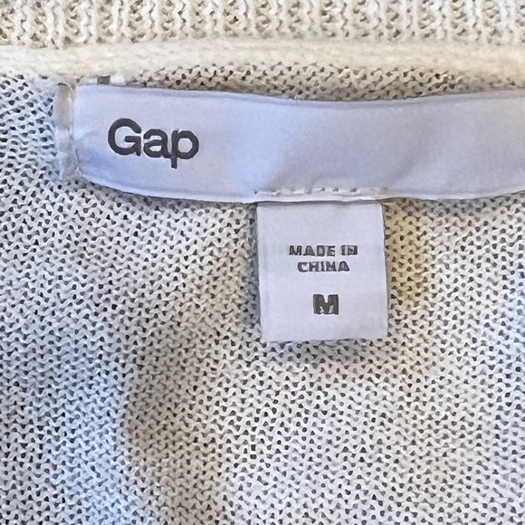 GAP Yellow and White Striped Lightweight 3/4 Sleeve Cardigan‎ Women’s Medium - Picture 6 of 11